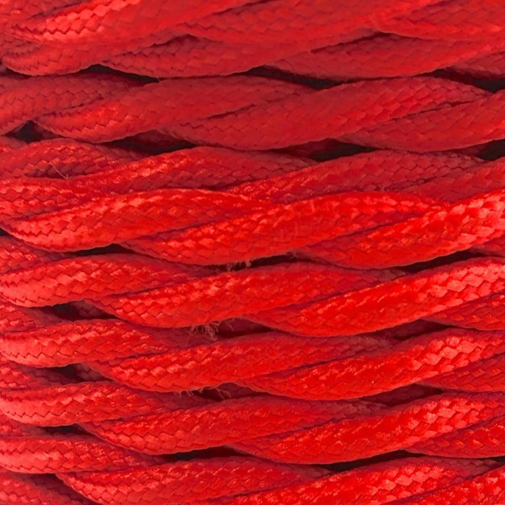 Cable eléctrico decorativo textil trenzado 2X0,75 rojo - 10 metros
