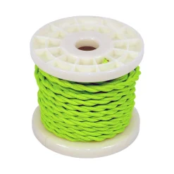 Cable eléctrico decorativo trenzado textil 2x0,75 verde