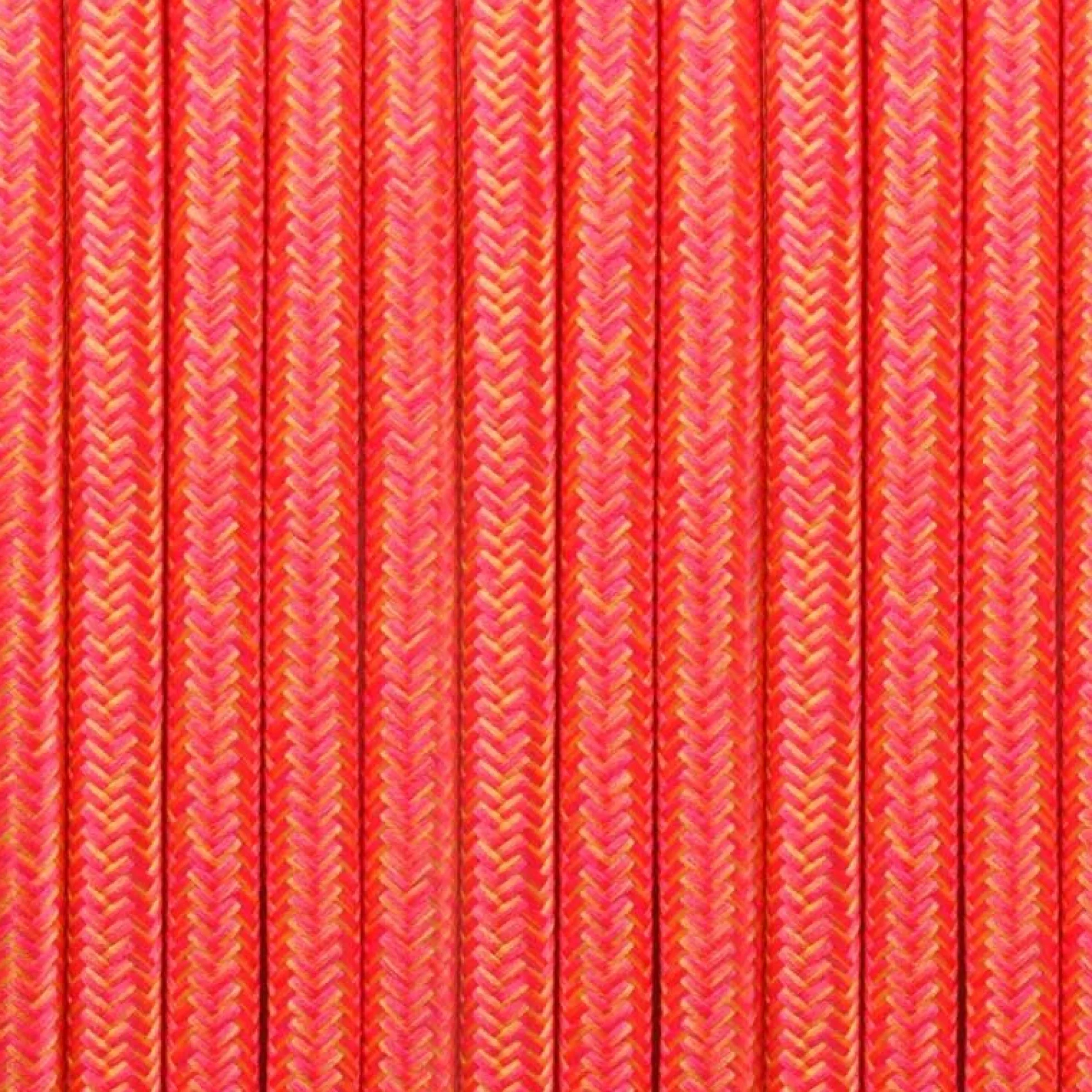 Cable Eléctrico Redondo recubierto en tejido efecto Seda Color Rosa y Amarillo
