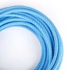 Cable Eléctrico Redondo recubierto en tejido efecto Seda Color Azul & Blanco