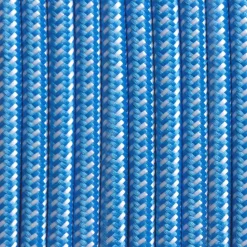 Cable Eléctrico Redondo recubierto en tejido efecto Seda Color Azul & Blanco