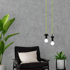 Cable eléctrico redondo revestido de algodón Verde Cítrico