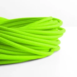 Cable eléctrico redondo revestido de algodón Verde Cítrico