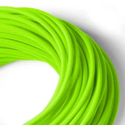 Cable eléctrico redondo revestido de algodón Verde Cítrico