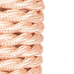 Cable eléctrico trenzado en tejido efecto seda gold rose