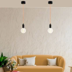 Cable eléctrico trenzado en tejido efecto seda gold rose