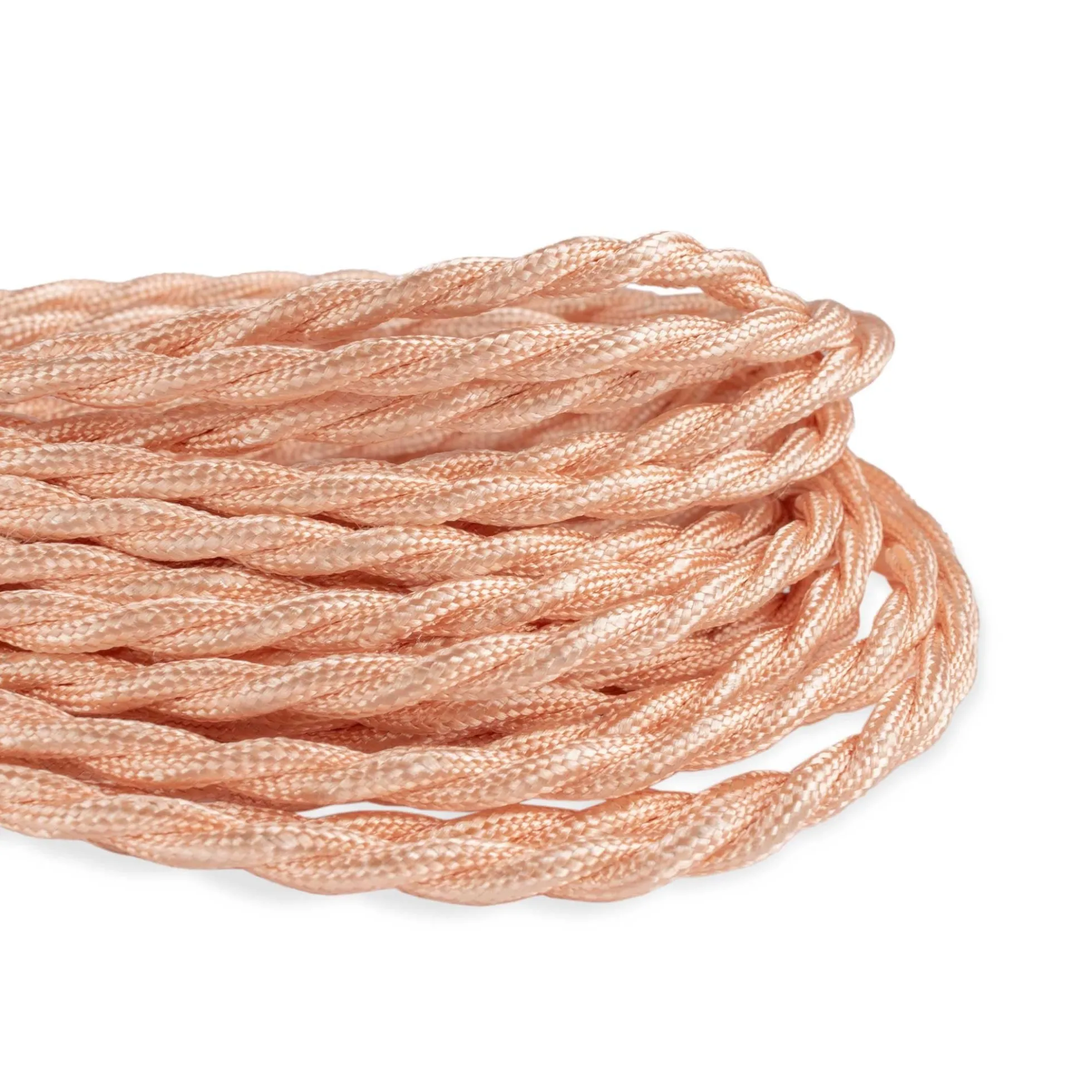 Cable eléctrico trenzado en tejido efecto seda gold rose