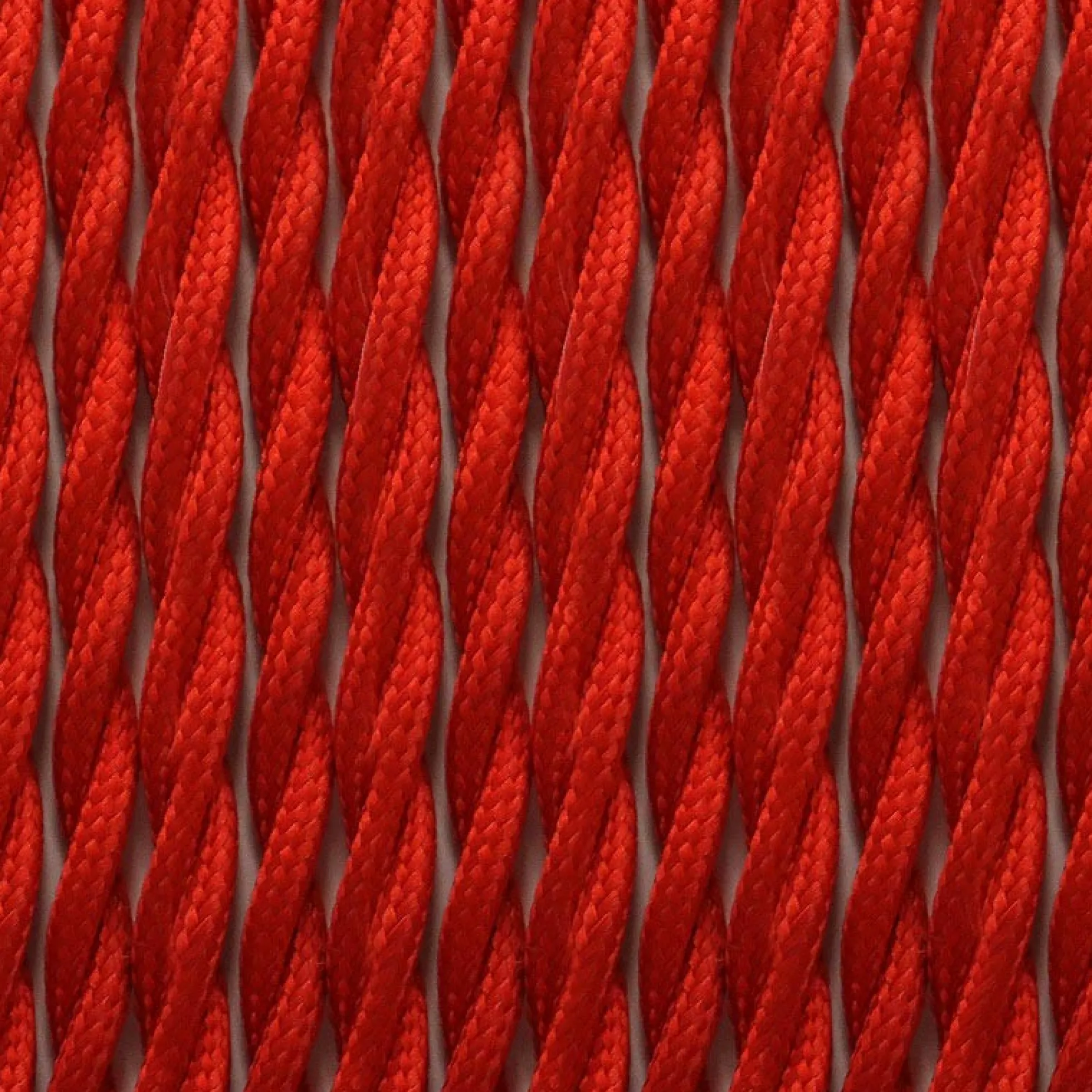 Cable eléctrico trenzado en tejido efecto seda color Rojo