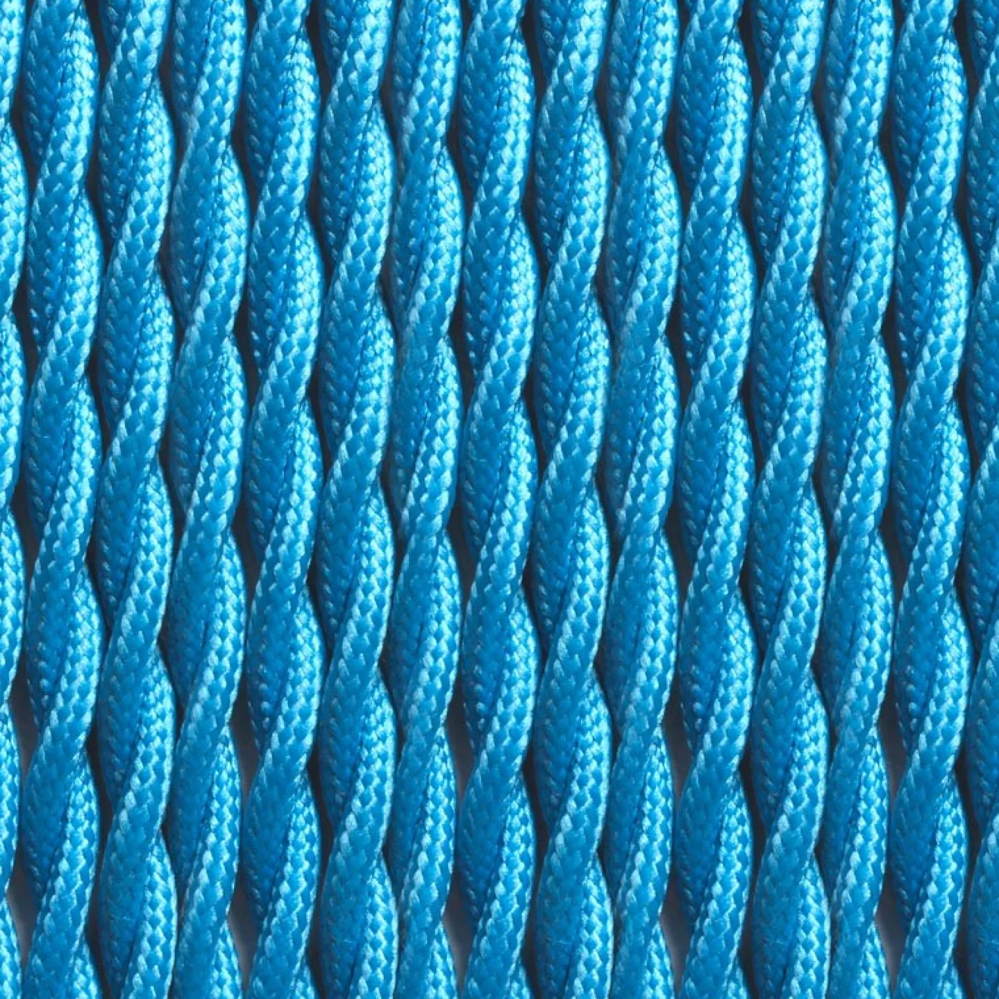 Cable Trenzado Recubierto en tejido Efecto Seda Color Azul