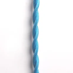 Cable Trenzado Recubierto en tejido Efecto Seda Color Azul
