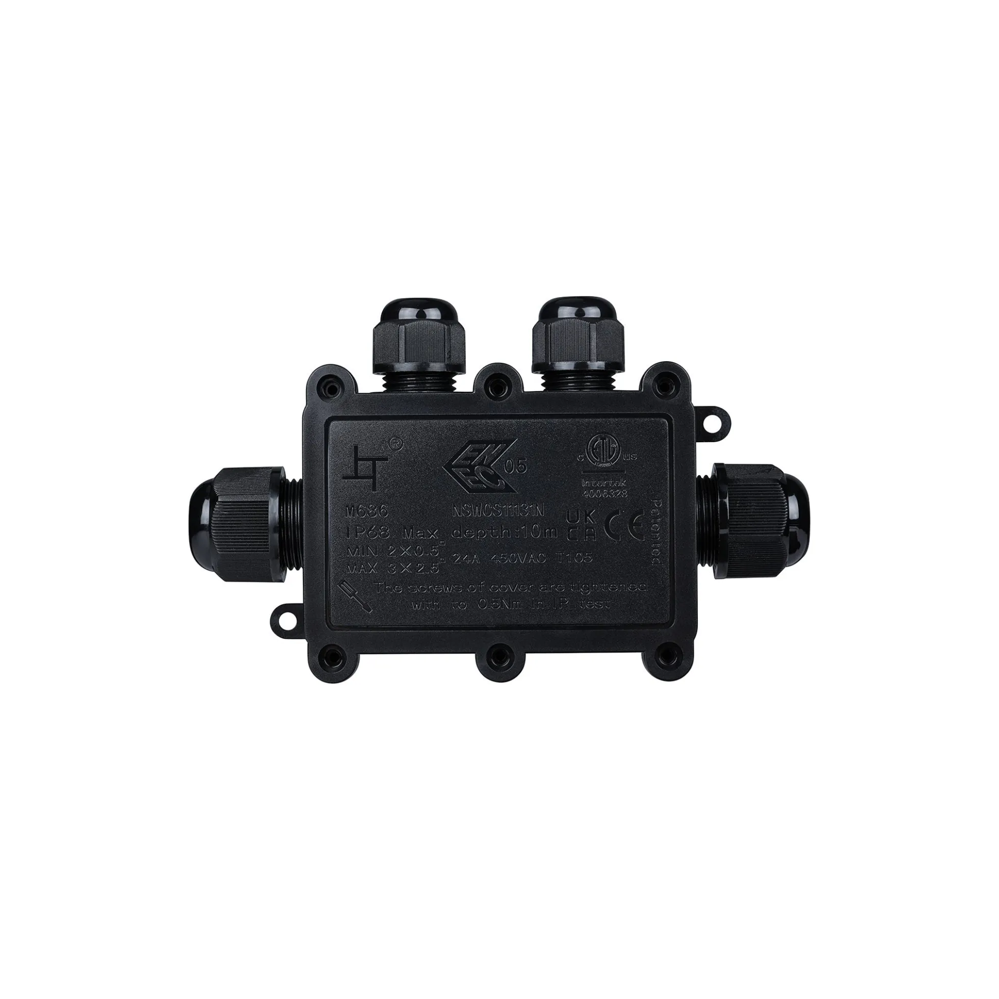 Caja de conexión impermeable en F M20 - 4P - IP68 - 0.5-2.5mm² - 24A - T105