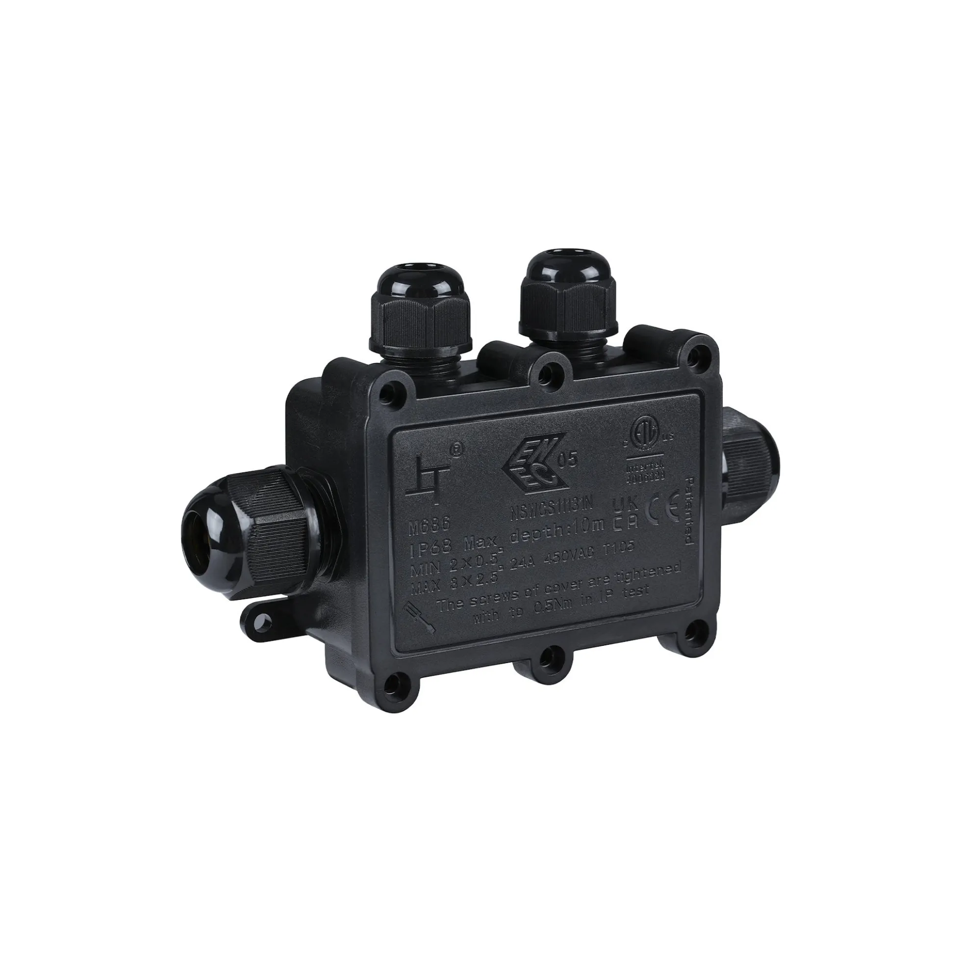 Caja de conexión impermeable en F M20 - 4P - IP68 - 0.5-2.5mm² - 24A - T105