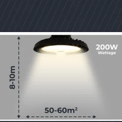 Campana LED UFO industrial 200W - CCT - Con sensor de movimiento - 170lm/W - Driver LIFUD - IP65 - 5 años garantía