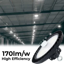 Campana LED UFO industrial 200W - CCT - Con sensor de movimiento - 170lm/W - Driver LIFUD - IP65 - 5 años garantía