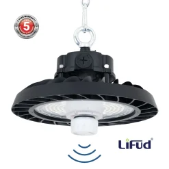 Campana LED UFO industrial 150W - CCT - Con sensor de movimiento - 170lm/W - Driver LIFUD - IP65 - 5 años garantía