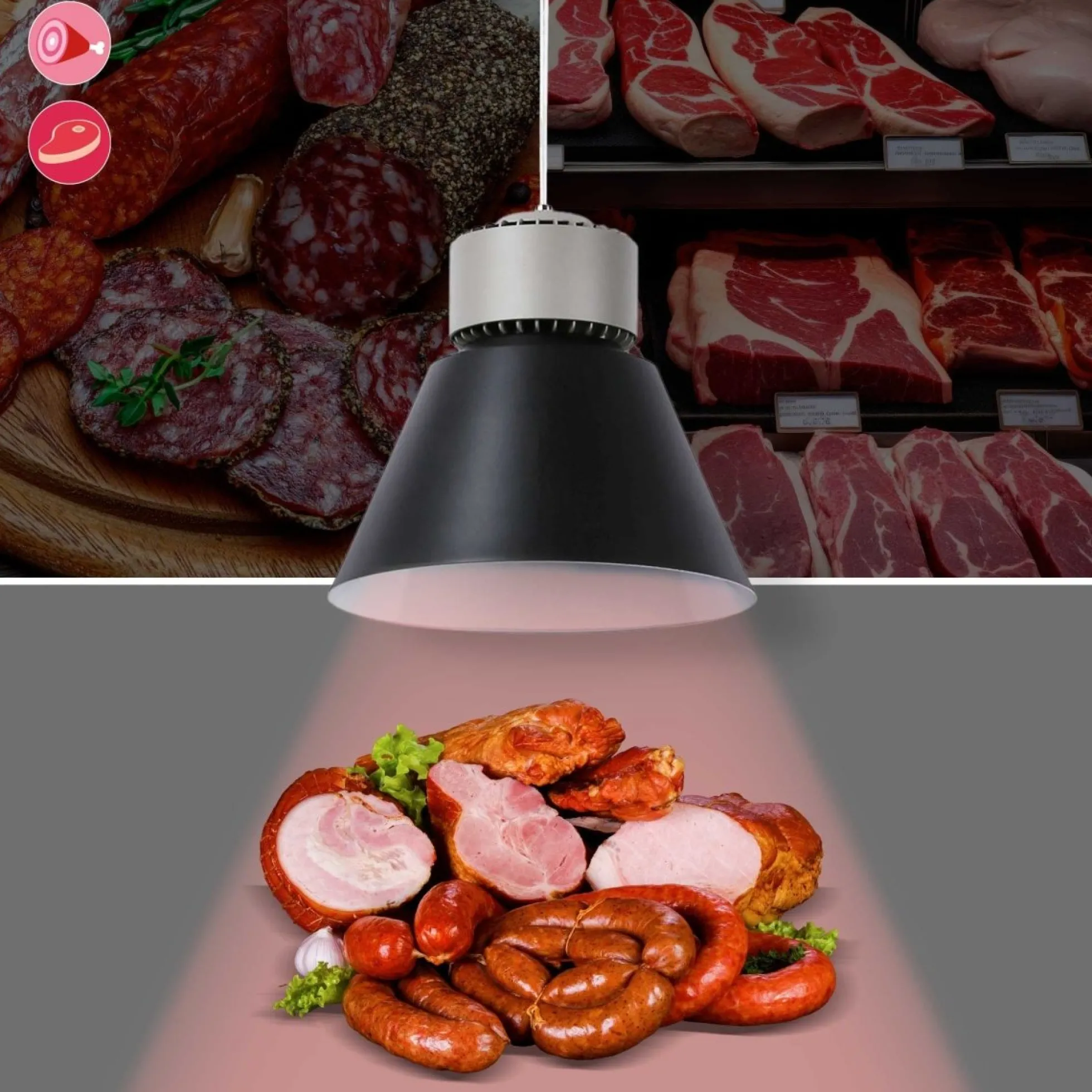Campana LED 36W especial para carnicerías - Driver KeGu