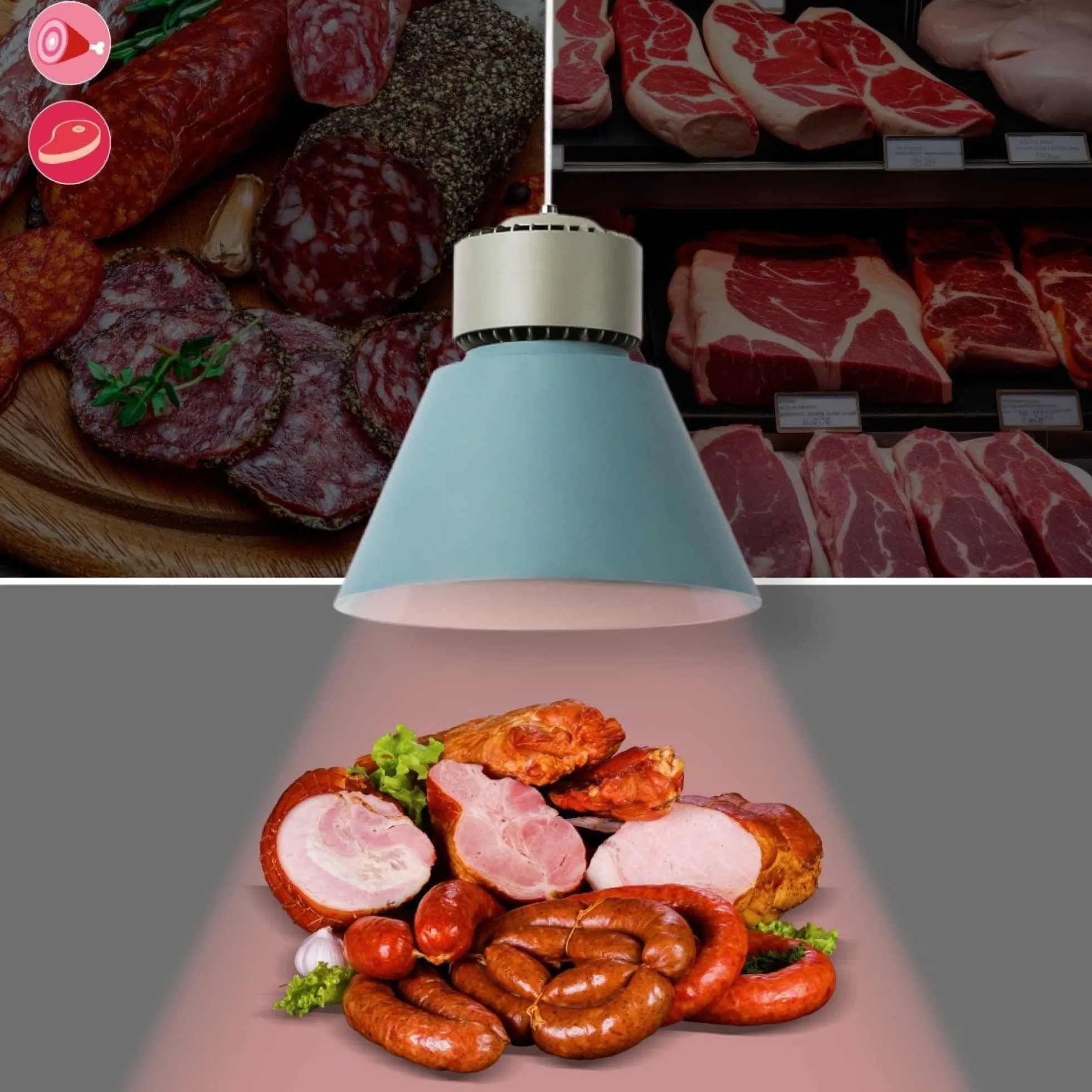 Campana LED 36W especial para carnicerías - Driver KeGu