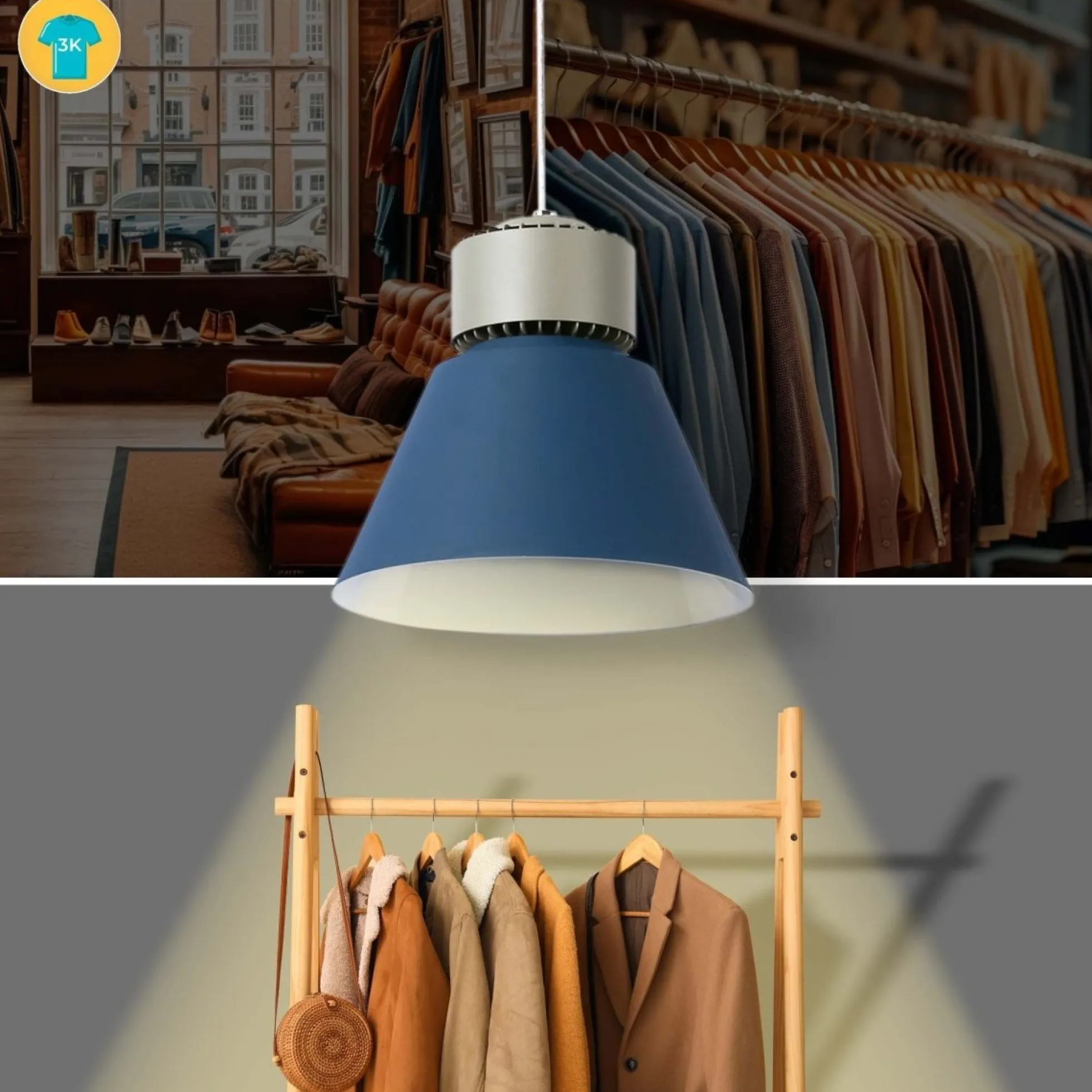 Campana LED 36W especial para moda y retail - CRI90 - 3000K - Driver KeGu
