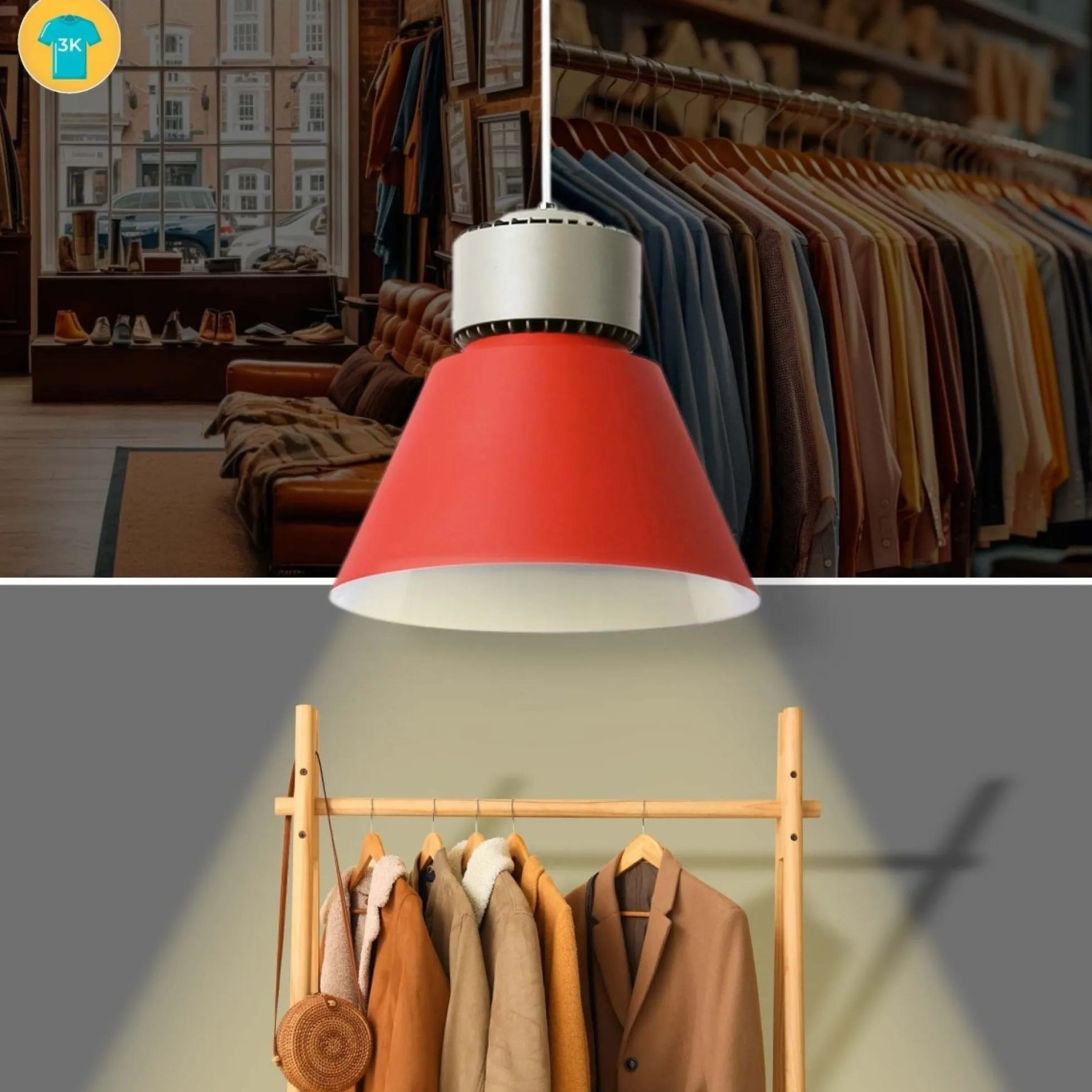 Campana LED 36W especial para moda y retail - CRI90 - 3000K - Driver KeGu