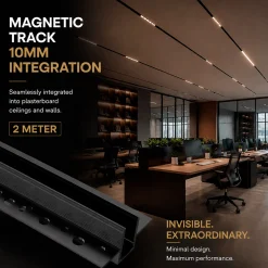 Carril magnético de integración/trimless - 10mm - 2 metros - 48V