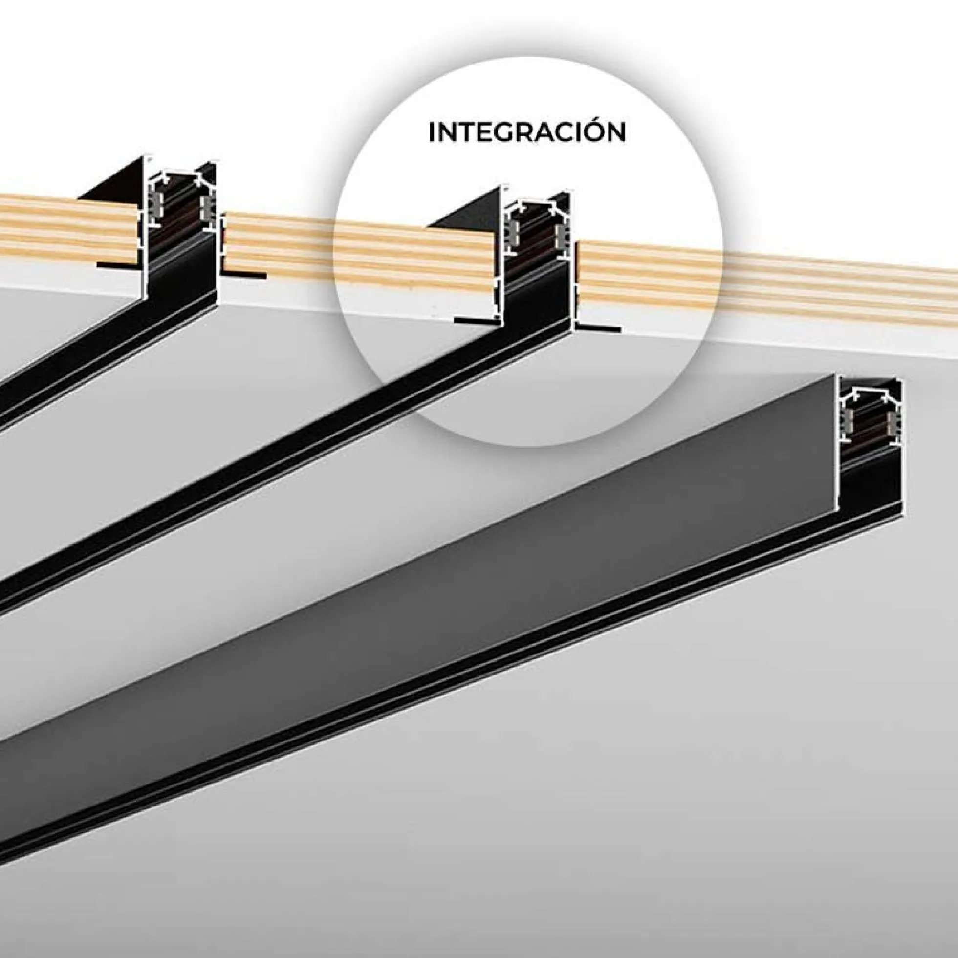 Carril magnético 20mm de integración 48V - 2 metros