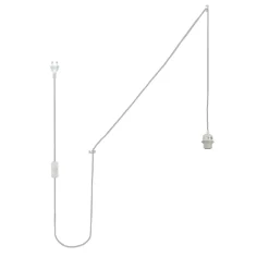 Casquillo E27 con cable de PVC, interruptor y enchufe