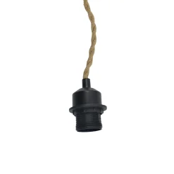 Casquillo E27 con cable de yute trenzado, interruptor y enchufe
