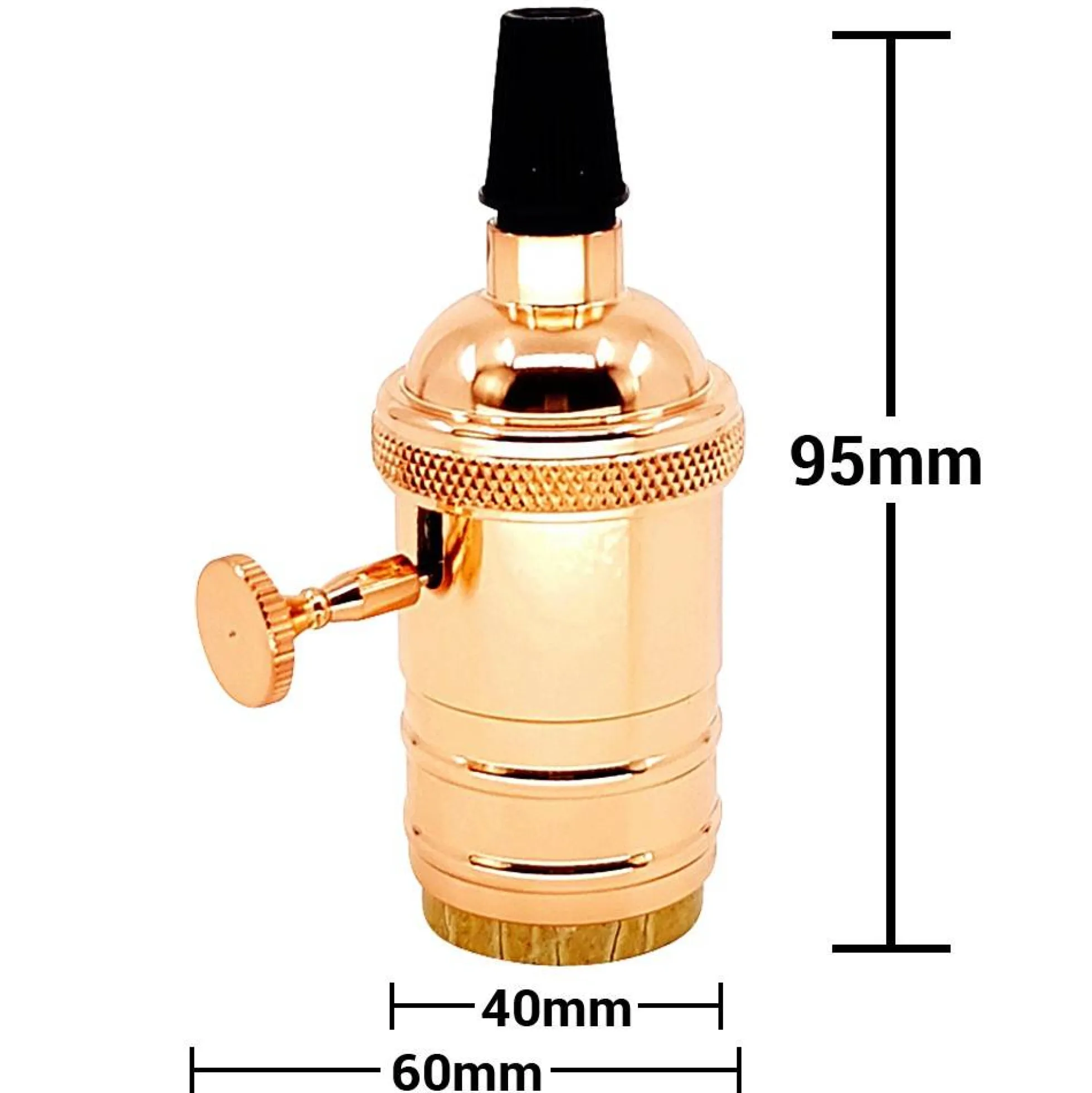 Casquillo E27 Vintage con interruptor Bronce Rosado / Cromado