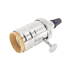 Casquillo E27 Vintage con interruptor Bronce Rosado / Cromado