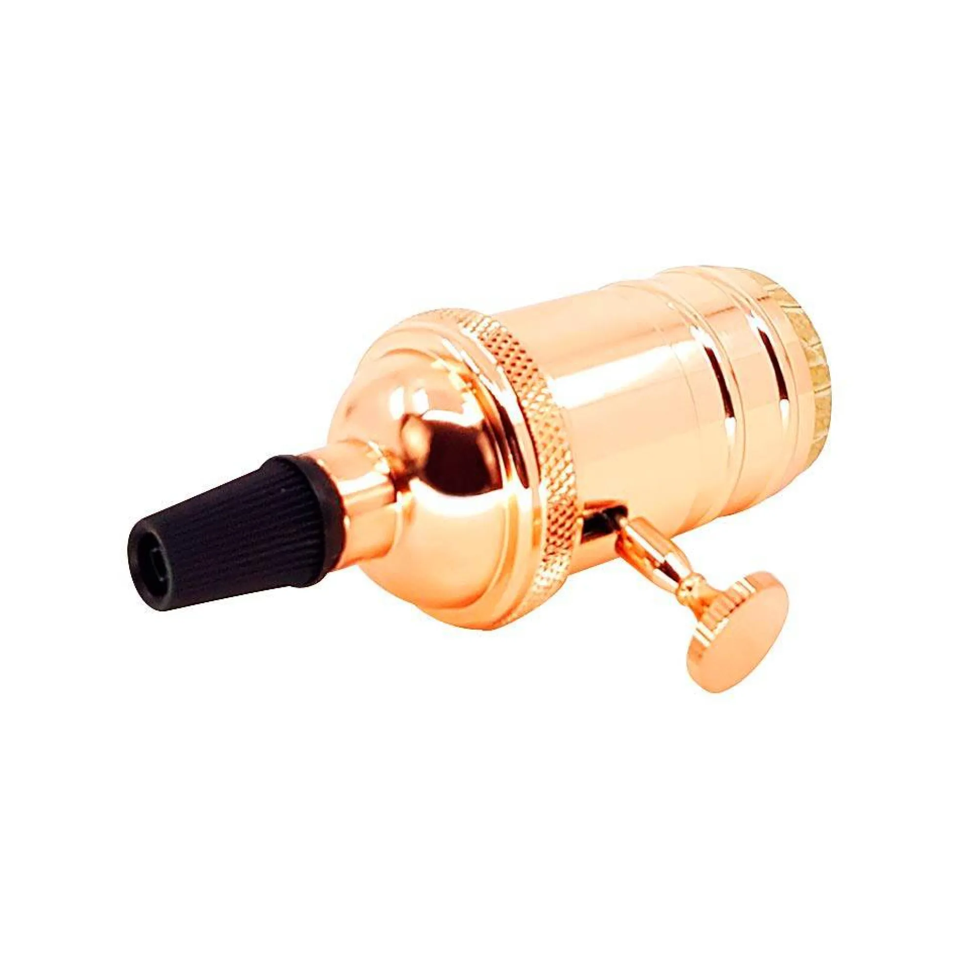 Casquillo E27 Vintage con interruptor Bronce Rosado / Cromado