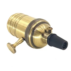 Casquillo portalámpara  Retro vintage acabado bronce con interruptor E27