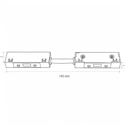 Conector con cable para carril magnético - 10 mm - 48V - Conexión recta o curva