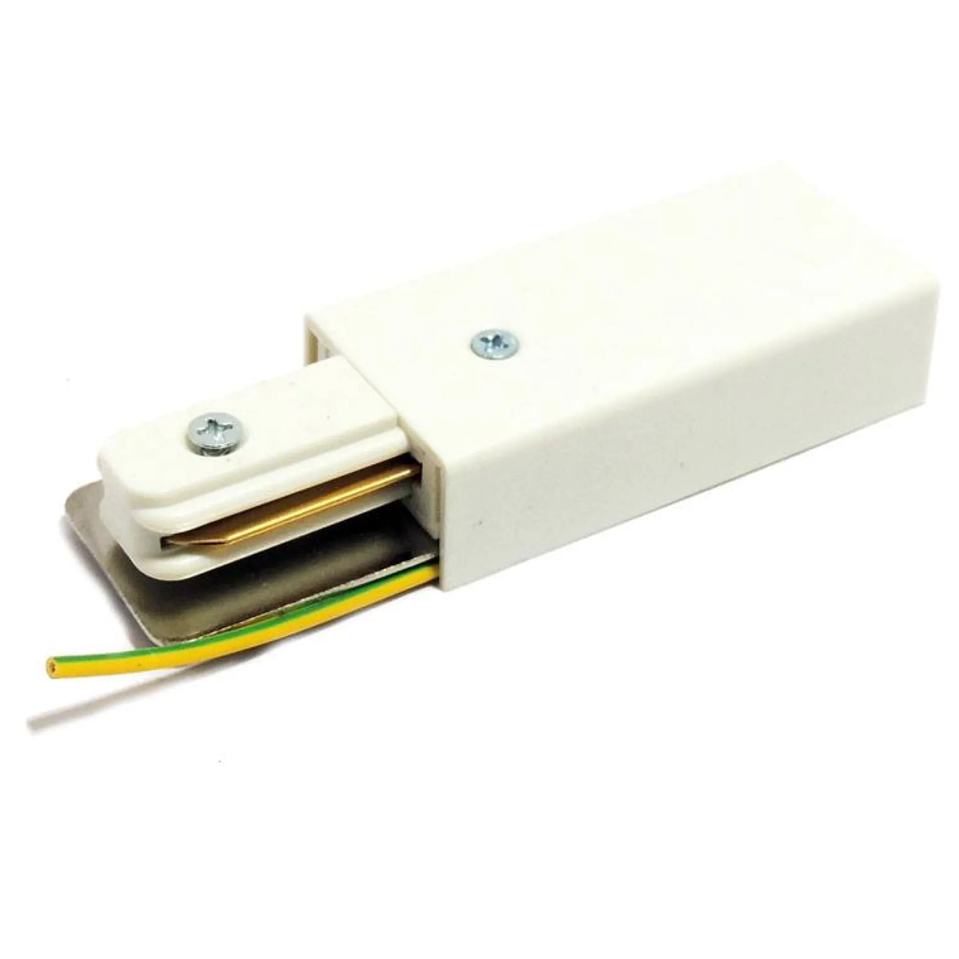 Conector de inicio para carril monofásico de superficie