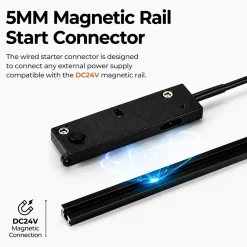 Conector de inicio para carril magnético - 5mm - 24V