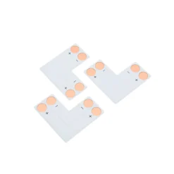 Conector en "L" tira LED monocolor 10mm para esquinas - Sin conectores rápidos invisibles