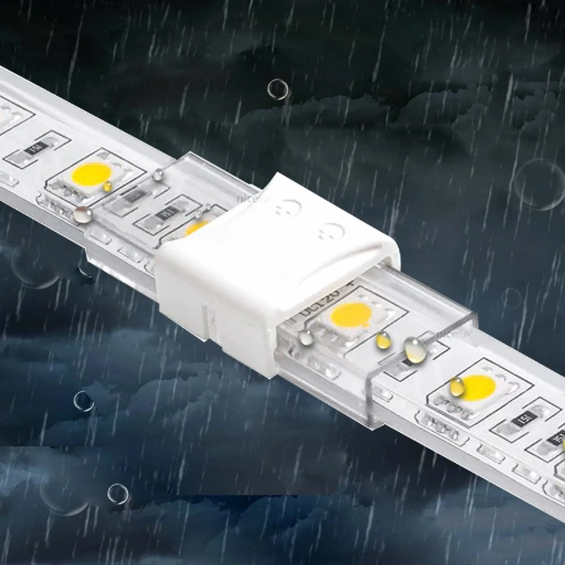 Conector estanco tira LED 10mm - tira a tira - IP68