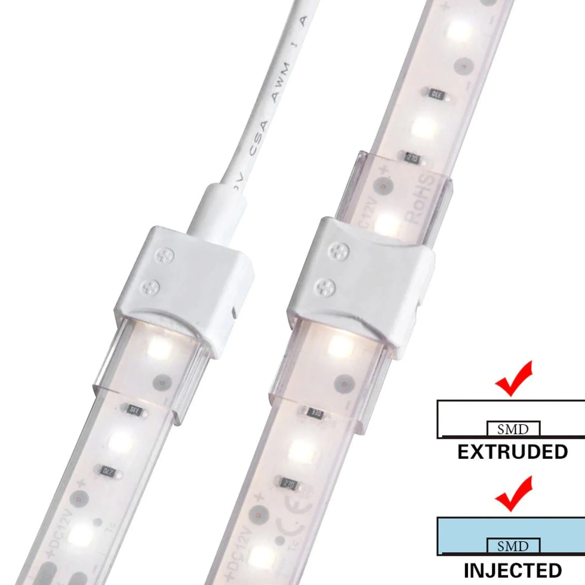 Conector estanco tira LED 10mm - tira a tira - IP68