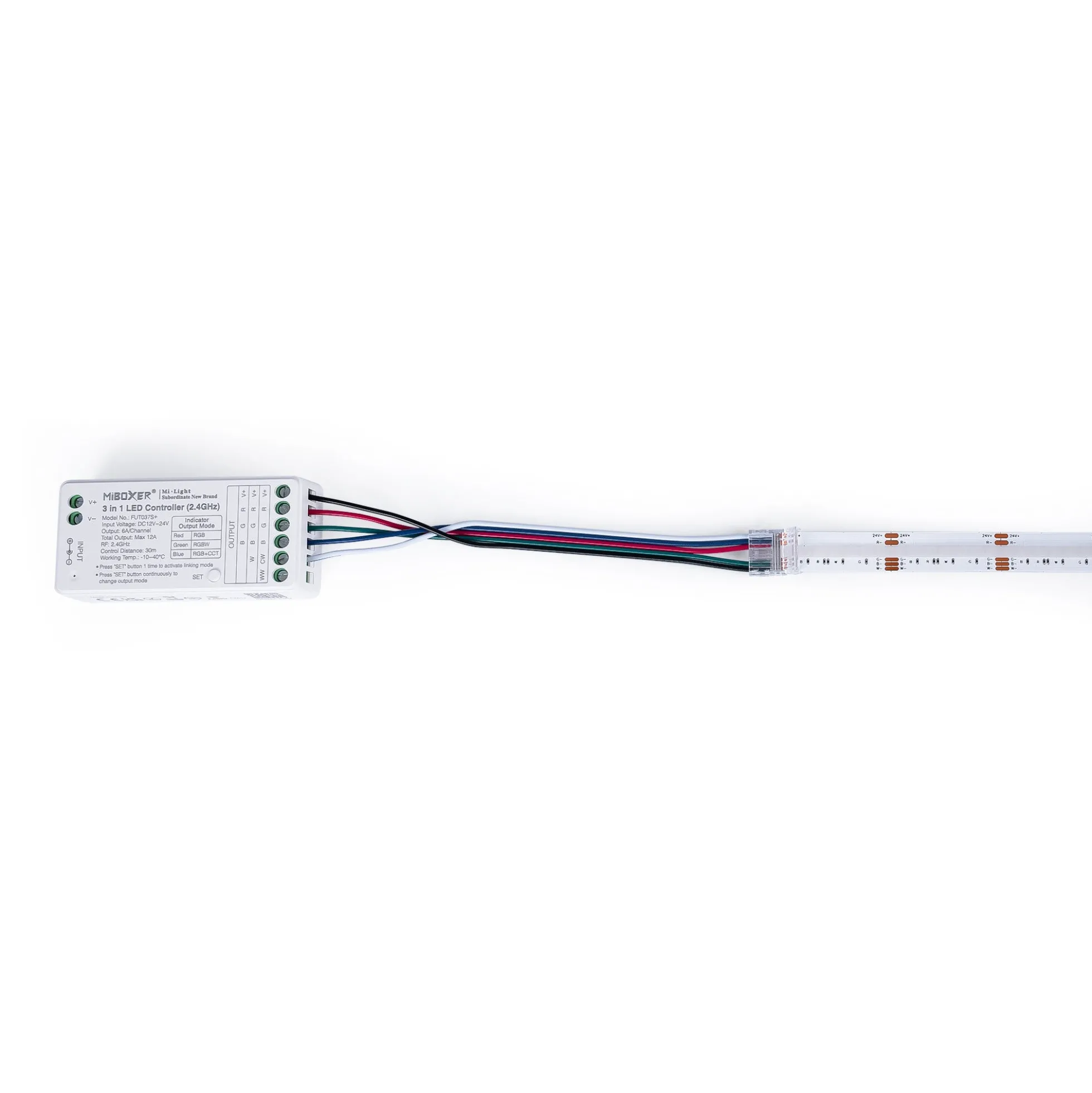 Conector Hippo RGBW COB Tira a Controlador - PCB 12mm - 5 pines - IP20 - Máx. 24V