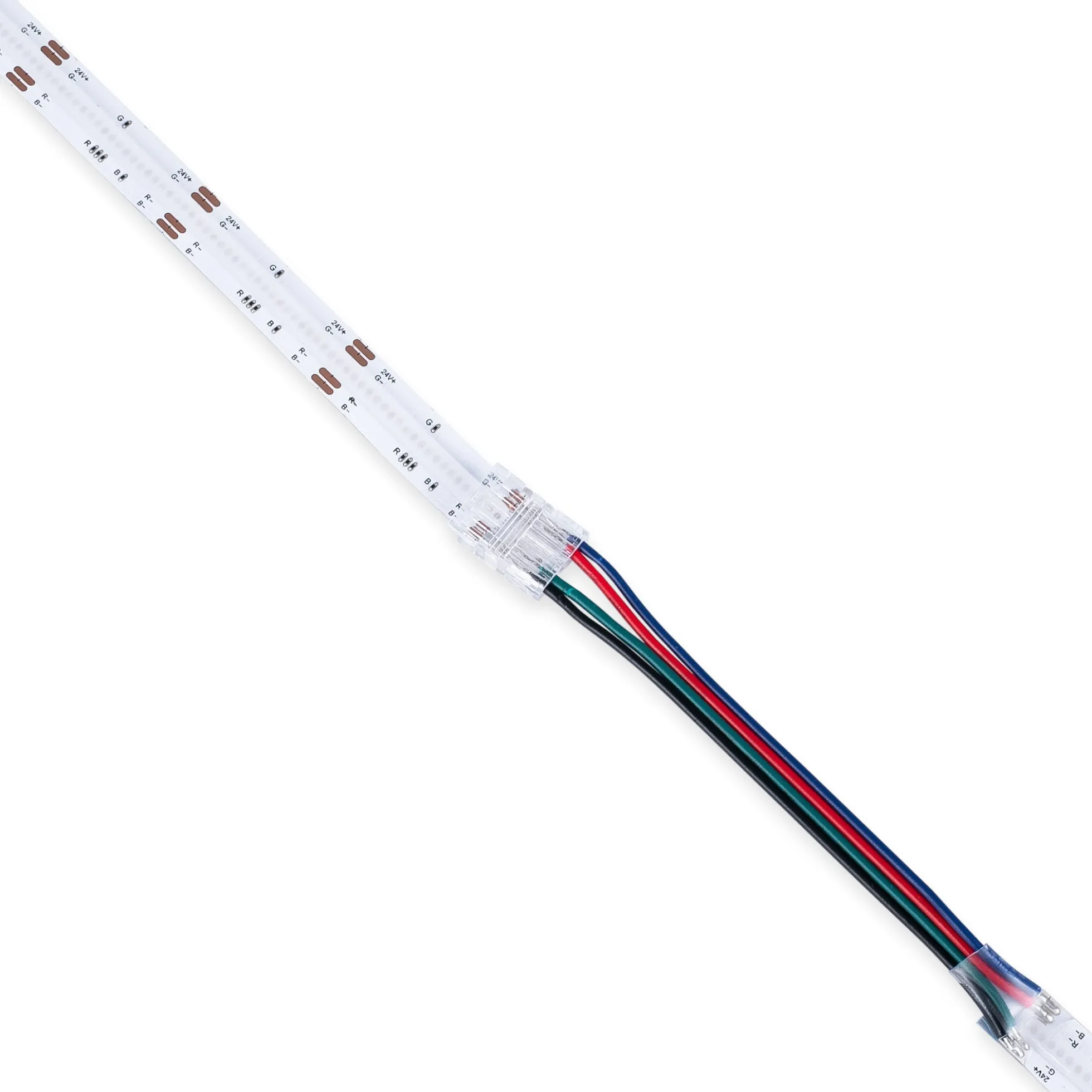Conector Hippo Tira RGB COB a Cable - PCB 10mm - 4 pines - IP20 - Máx. 24V