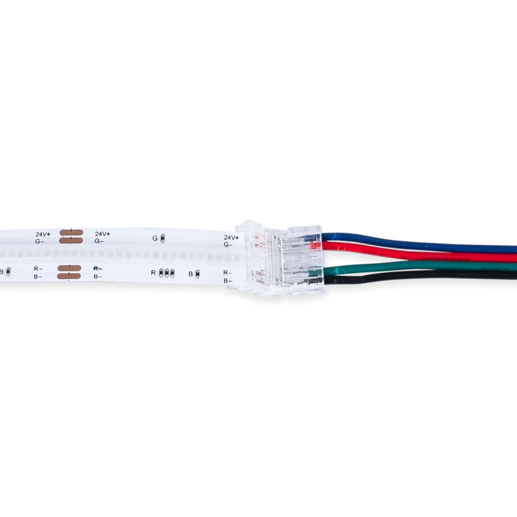 Conector Hippo Tira RGB COB a Cable - PCB 10mm - 4 pines - IP20 - Máx. 24V