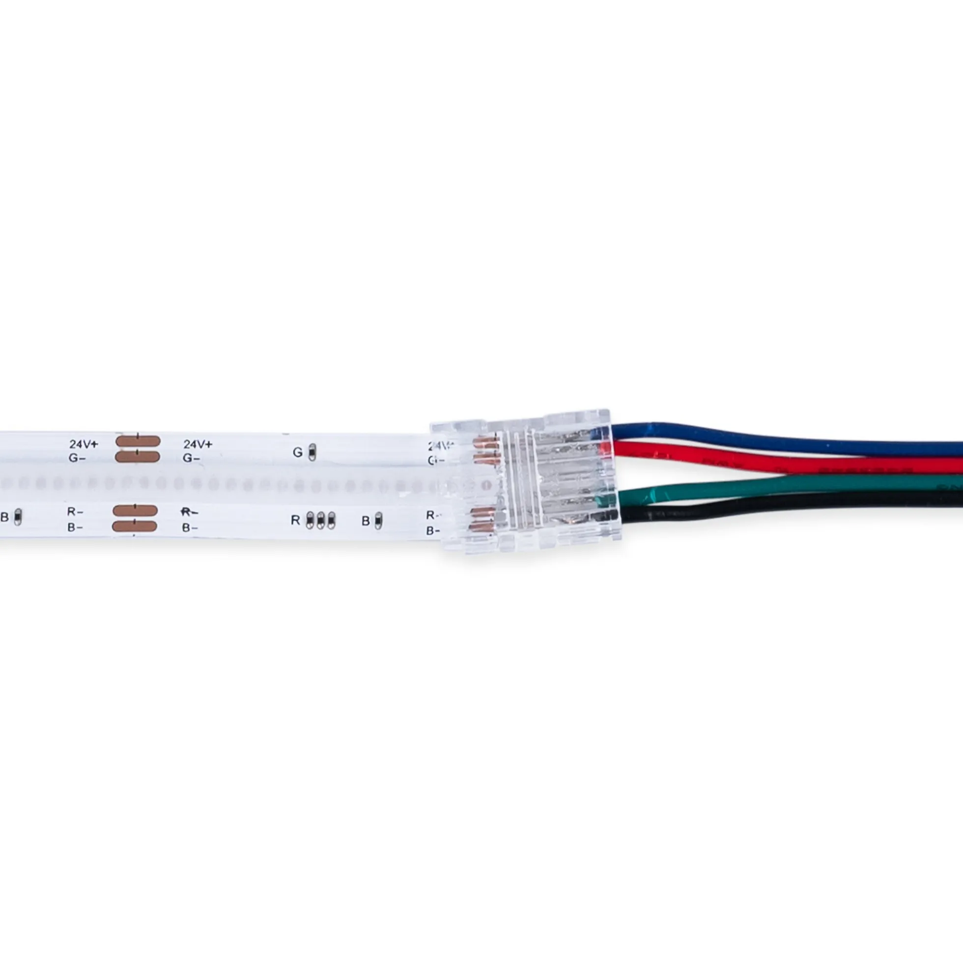 Conector Hippo Tira RGB COB a Cable - PCB 10mm - 4 pines - IP20 - Máx. 24V