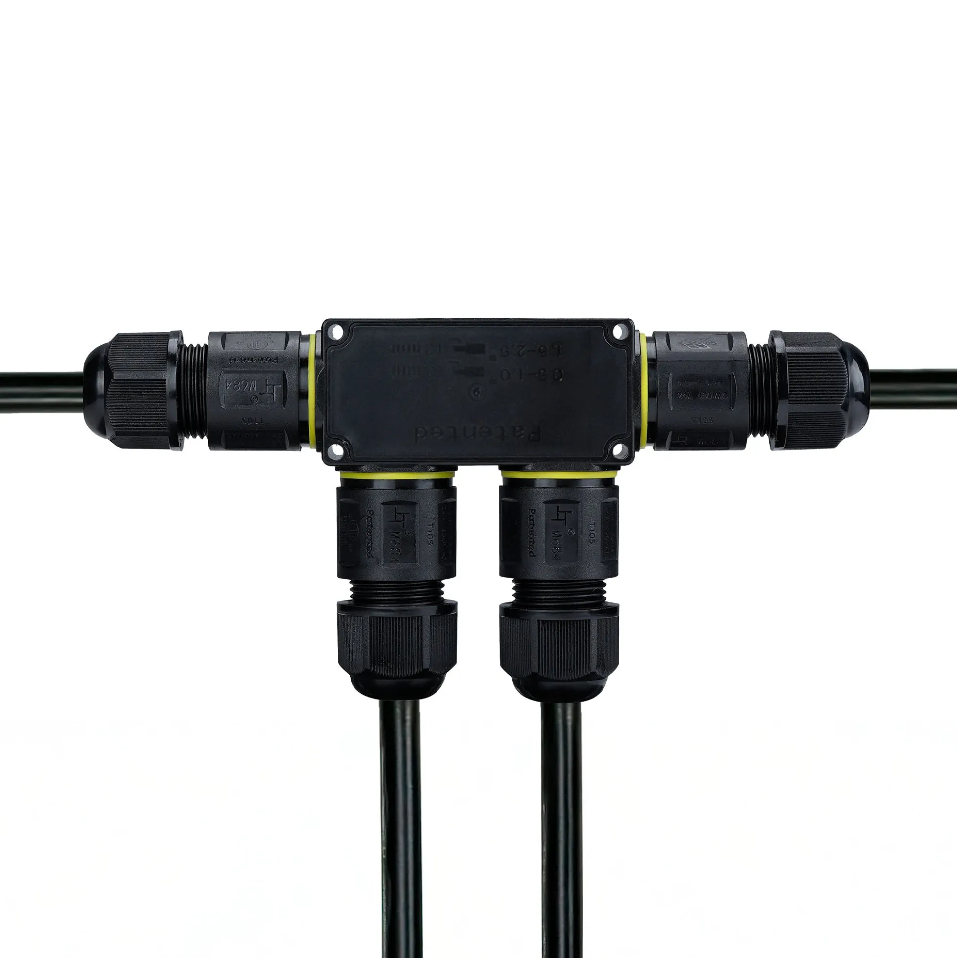 Conector impermeable en F - 3P - IP68 - 0,5-2,5mm² - 24A - T105