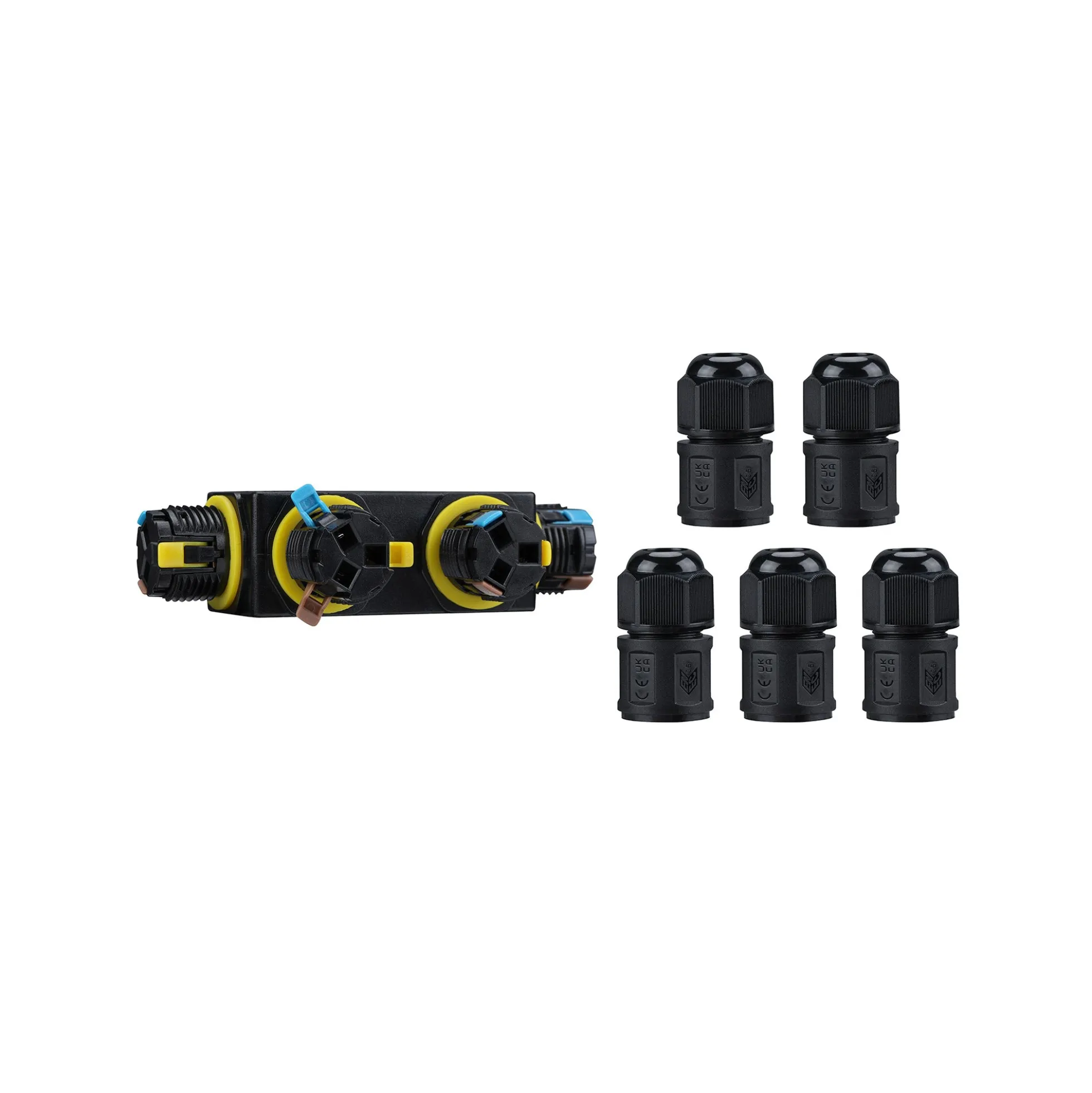 Conector impermeable en F - 3P - IP68 - 0,5-2,5mm² - 24A - T105
