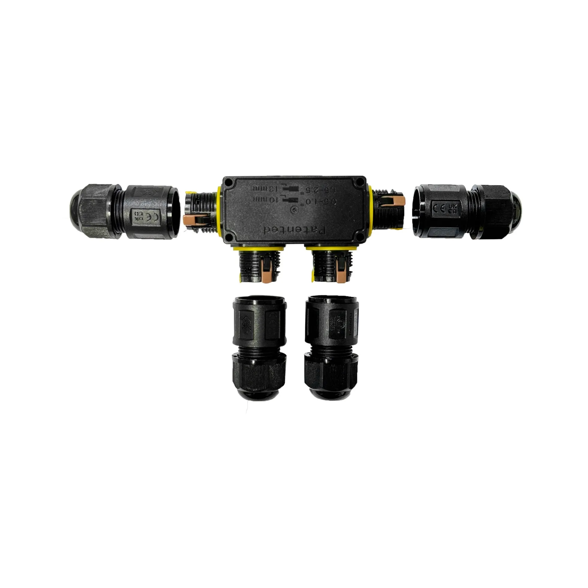 Conector impermeable en F - 3P - IP68 - 0,5-2,5mm² - 24A - T105