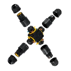 Conector impermeable en X - 3P - IP68 - 0,5-2,5mm² - 24A - T105