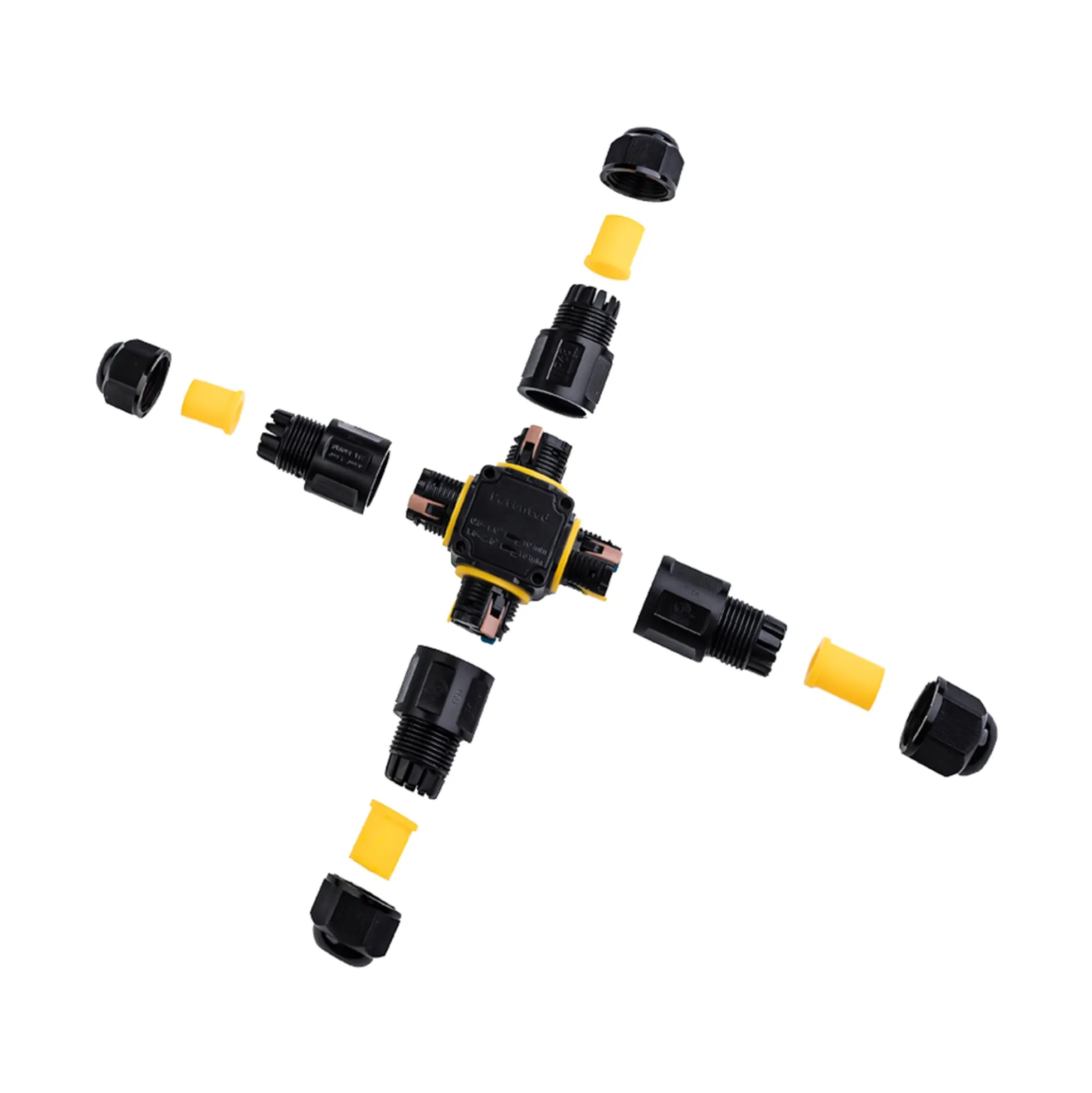 Conector impermeable en X - 3P - IP68 - 0,5-2,5mm² - 24A - T105