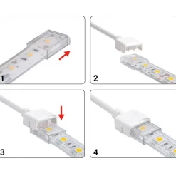 Conector inicio tira a cable RGB PCB 10mm IP68