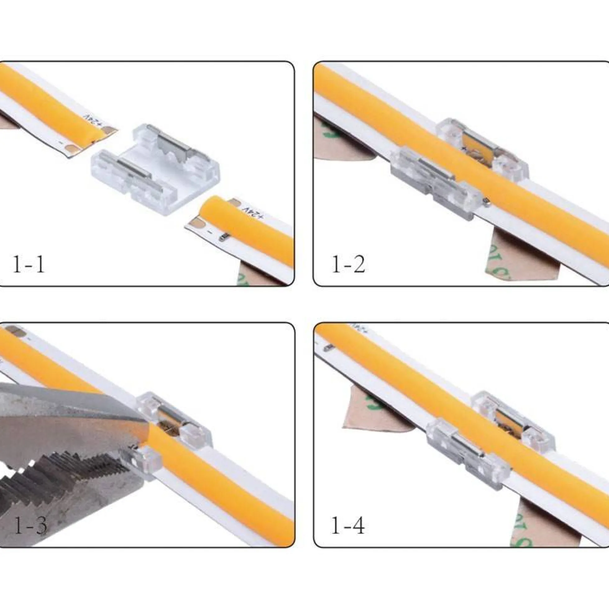Conector rápido CLIP INVISIBLE 2 pin Unión tira a tira monocolor 8mm IP20
