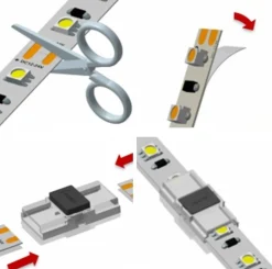 Conector rápido CLIP 2 pin - Unión tira a tira PCB 8mm IP20 máx. 24V