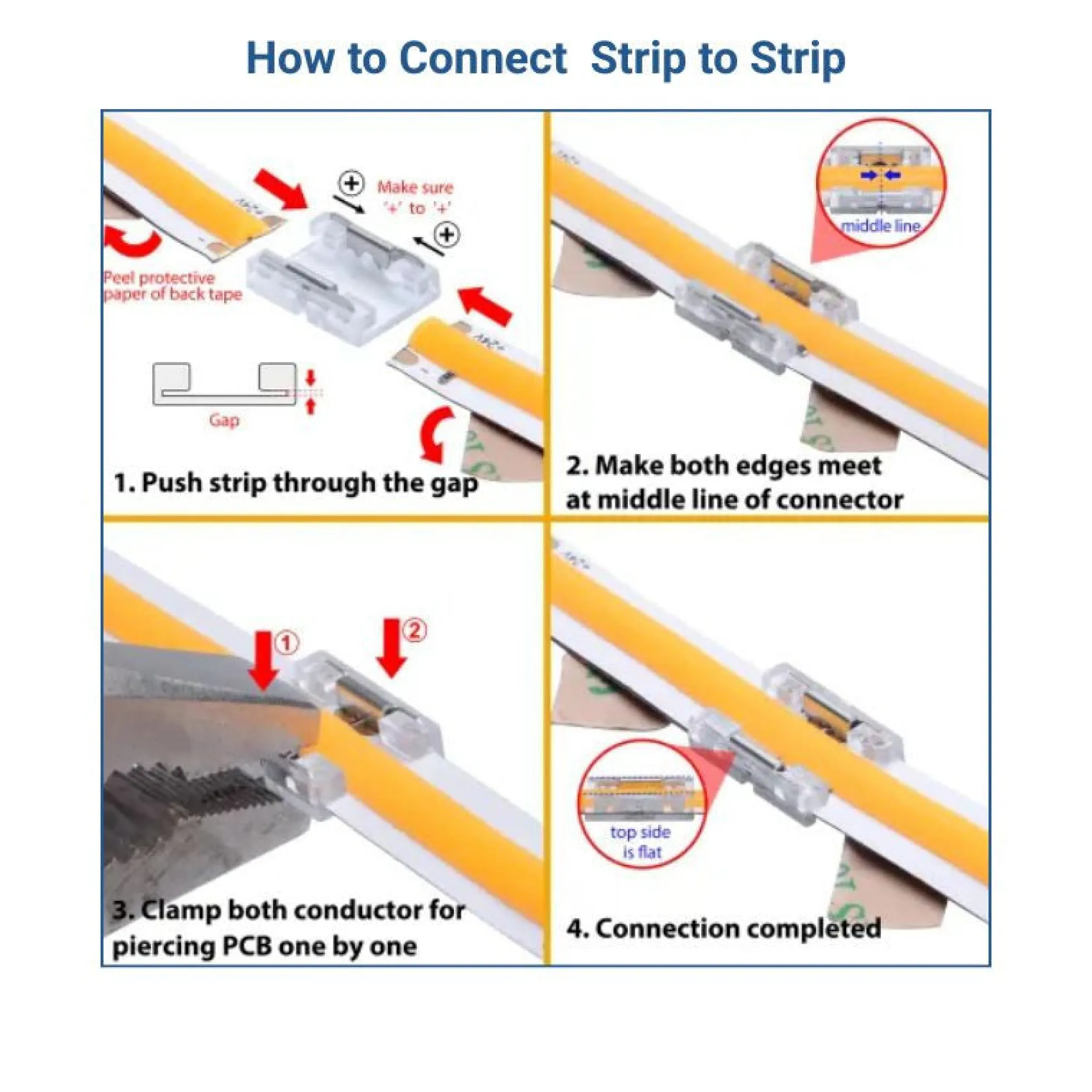Conector tira a tira LED COB - CCT/RGB - 10mm - IP20